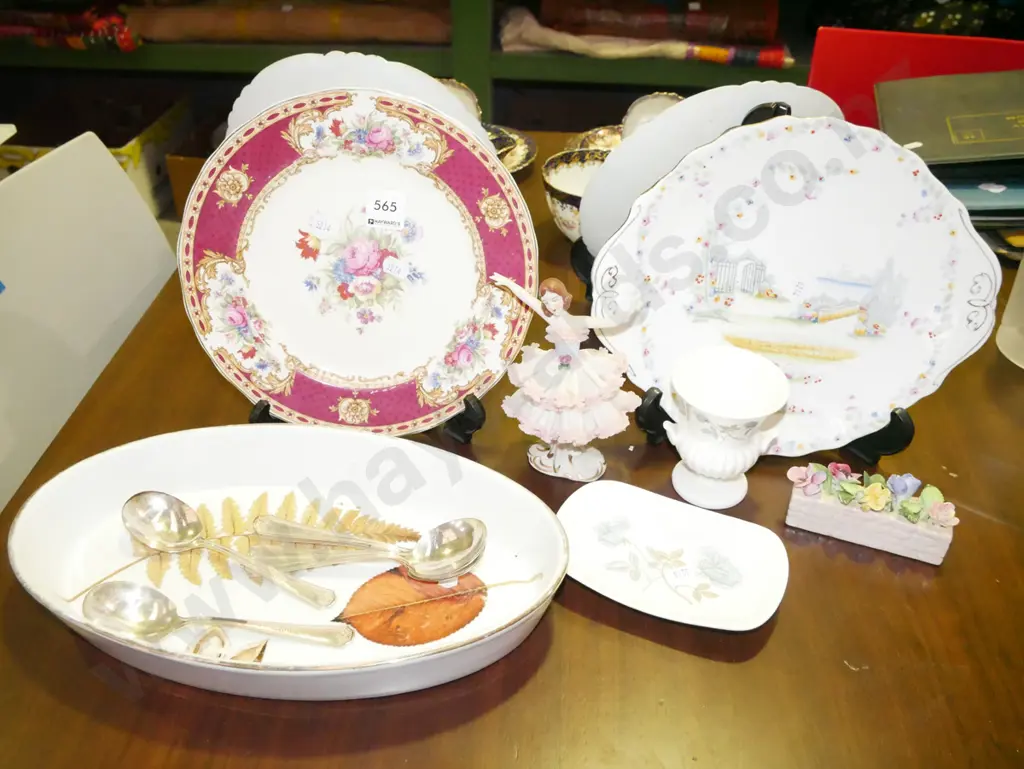 cabinet plates, baking dish, floral spray etc Image 1++