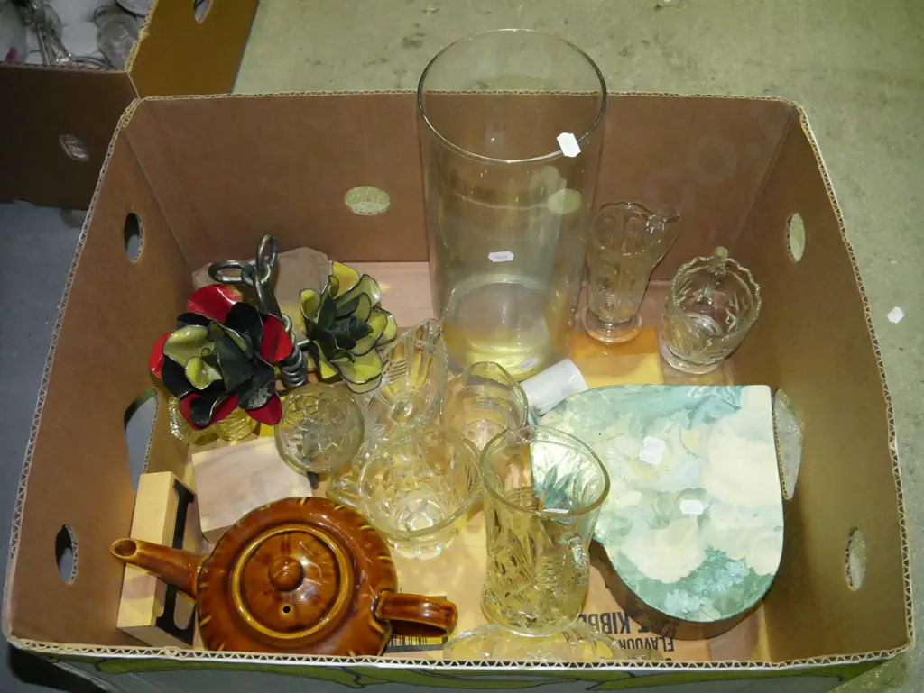 box; glass vase, tea pot, box etc Image 1++