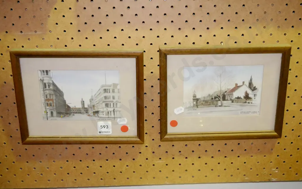 2x Yvonne  Benson hand coloured prints Image 1++