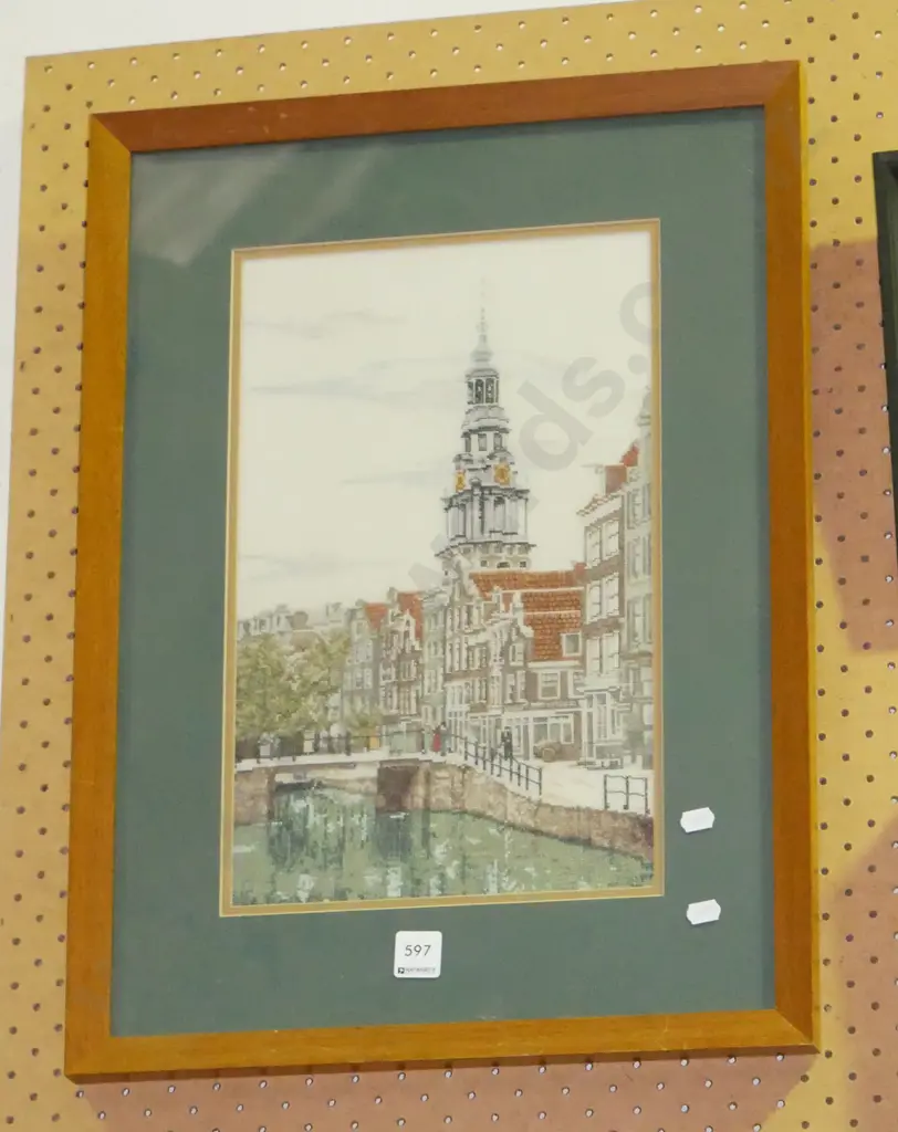 framed needlework - city scape Image 1++