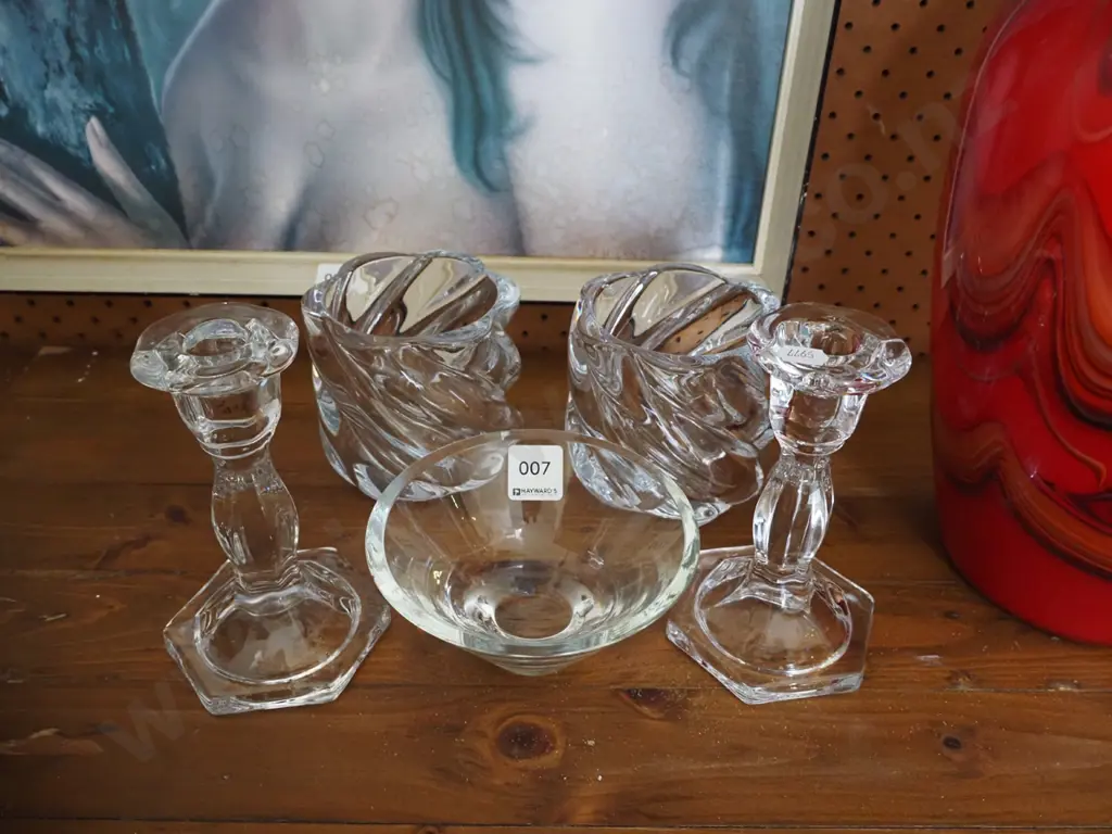 cut crystal candlesticks, vases, bowl Image 1++