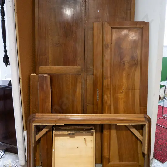 Victorian mahogany 2 door wardrobe with 2 fitted lower drawers 