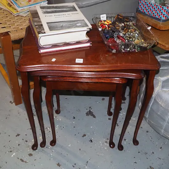 mahogany nest of 3 tables
