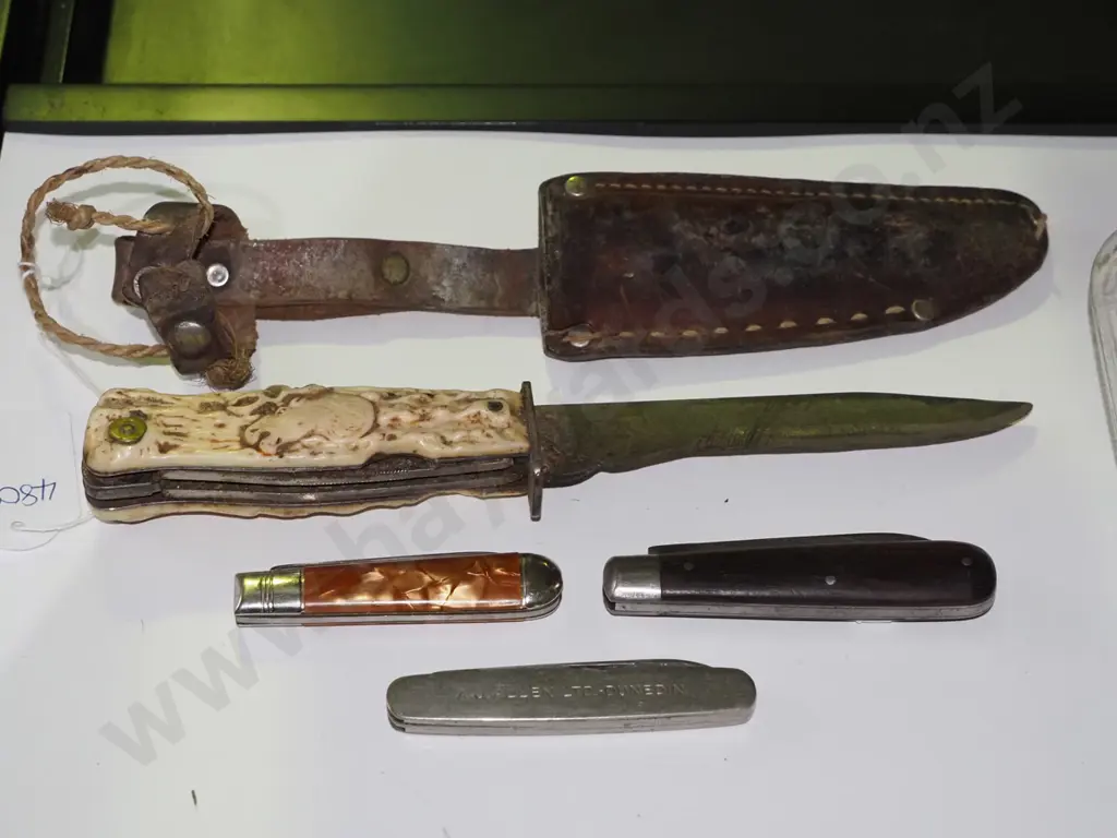 pocket knives, bone handled kinfe and sheaf Image 1++