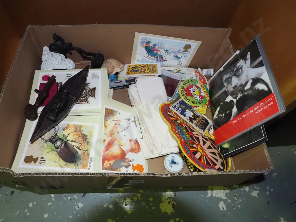 box; coasters, badge, postcards etc Image 1++