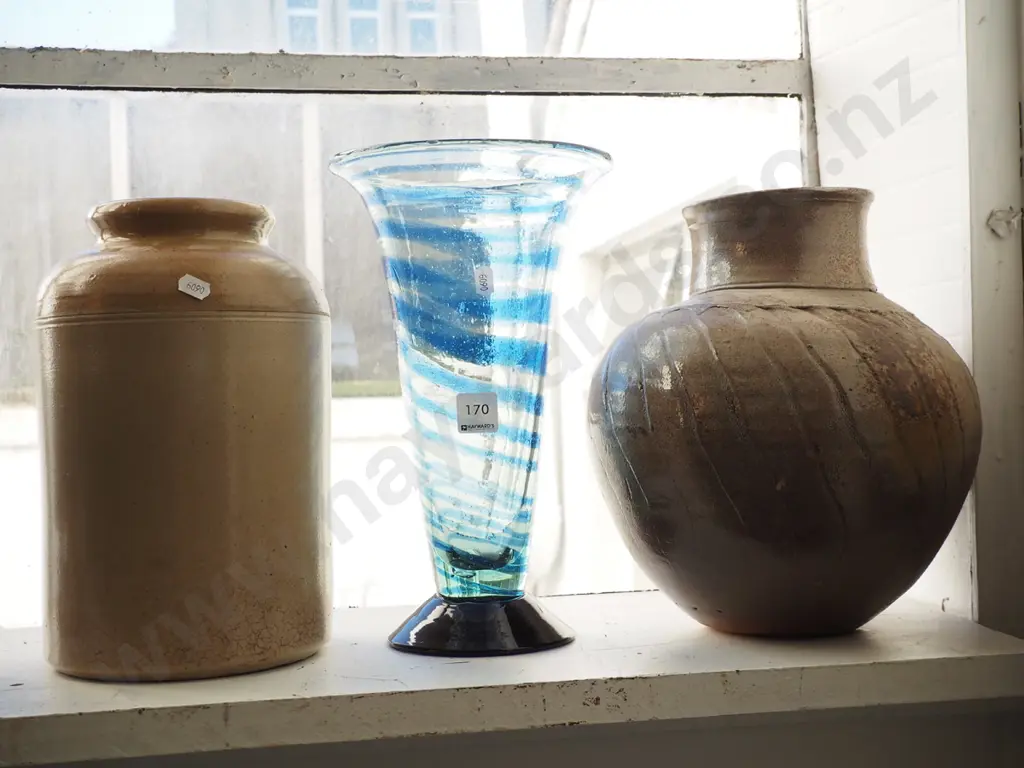 glass vase, ceramic vase, stoneware crock Image 1++