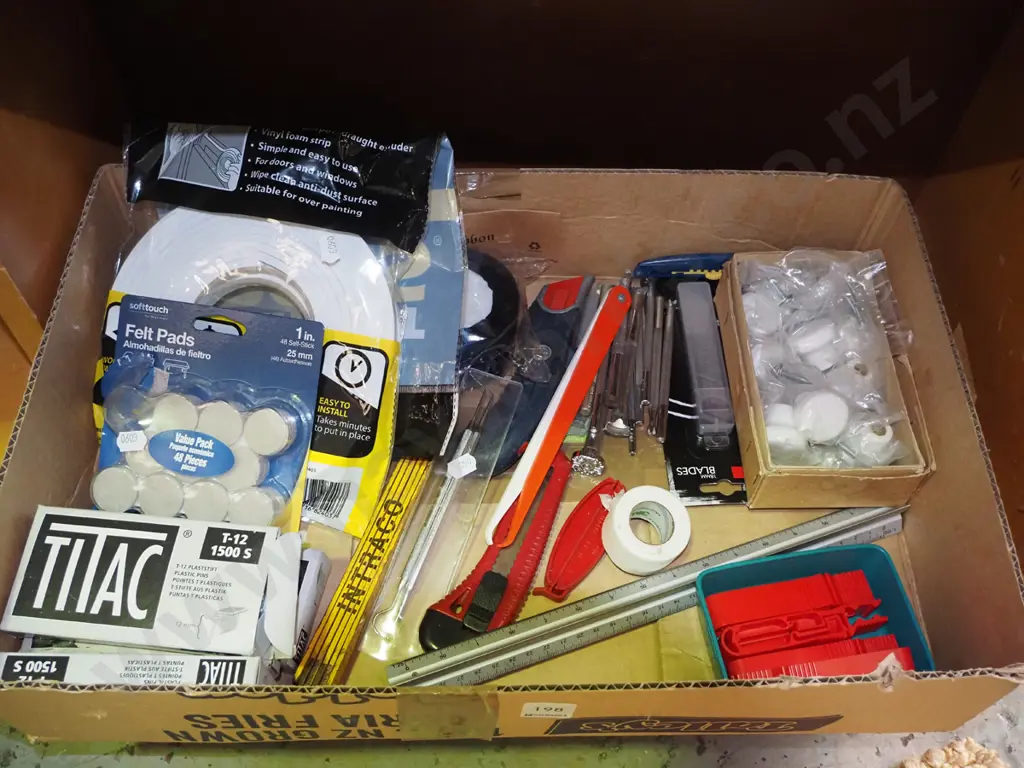 box; window and door seals, craft knife, builder rule etc Image 1++