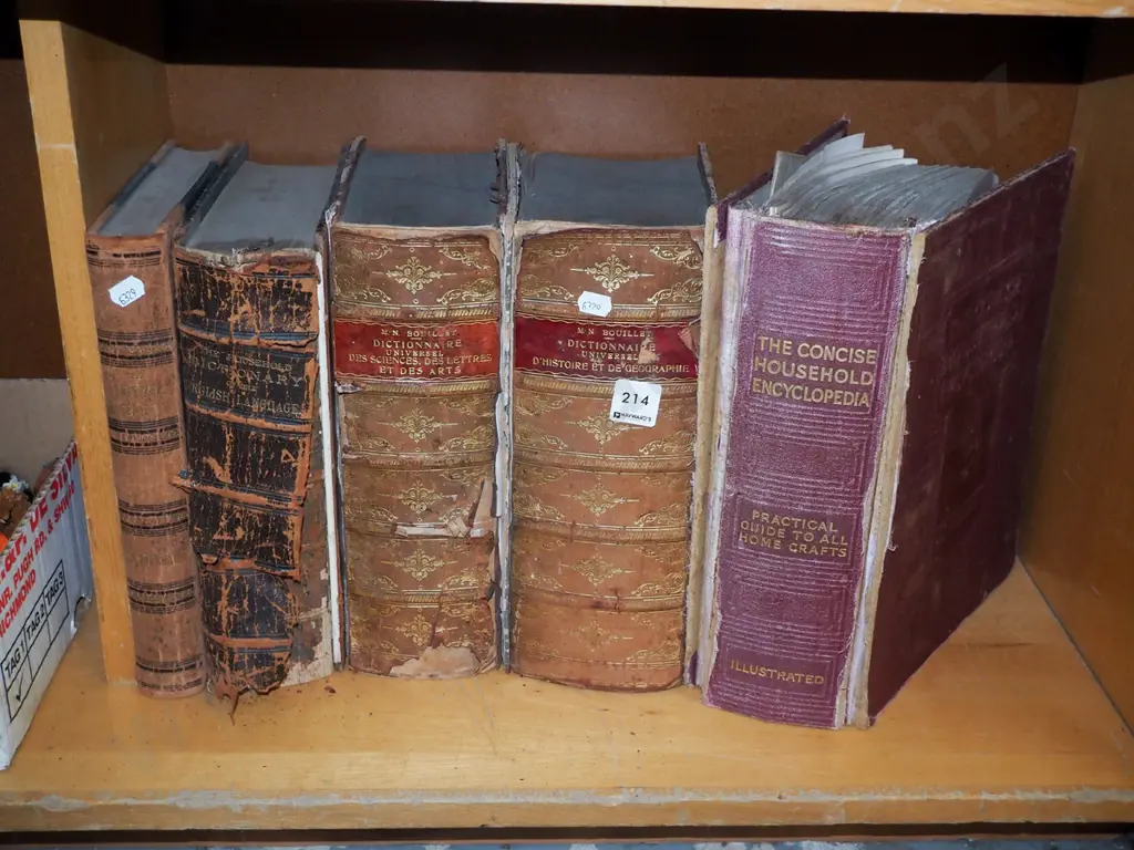 vintage leather cased books in poor condition Image 1++