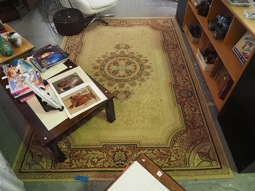 large cream patterned floor mat L-3000 W-2000 Image 1++