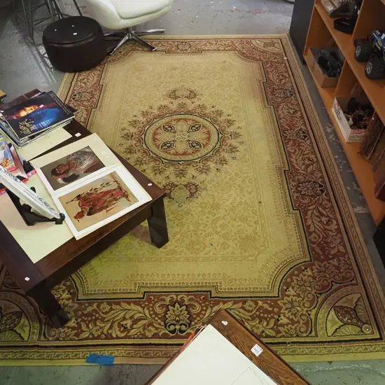 large cream patterned floor mat L-3000 W-2000