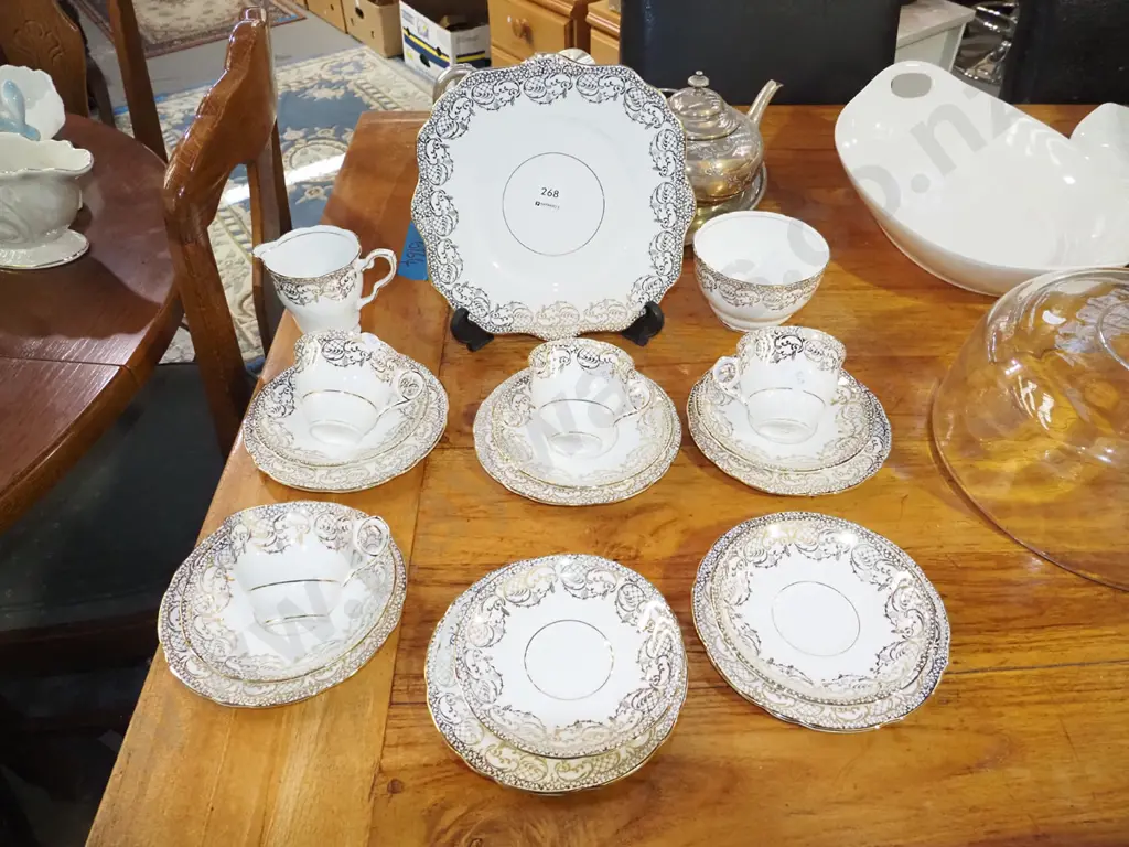 part Royal Stafford gold and white tea set Image 1++