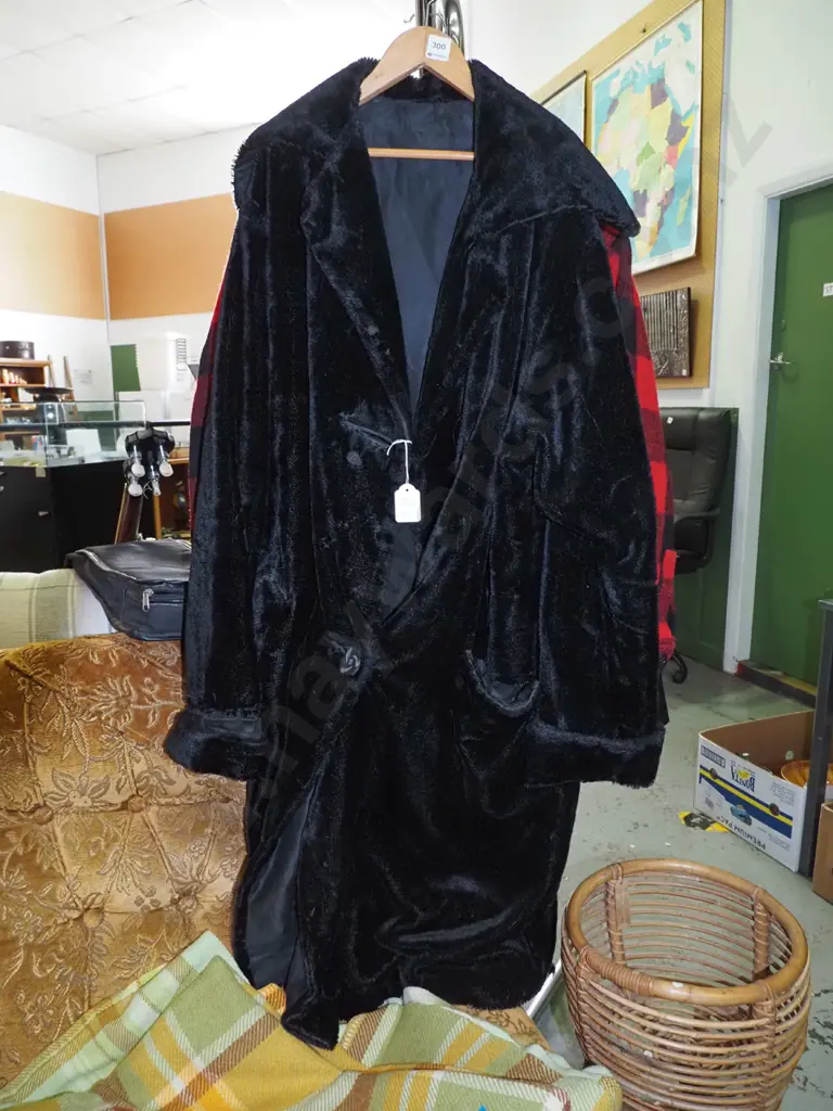 black velvet full length coat, some damage Image 1++