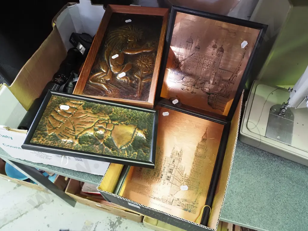 box of etched and pressed copper artworks Image 1++