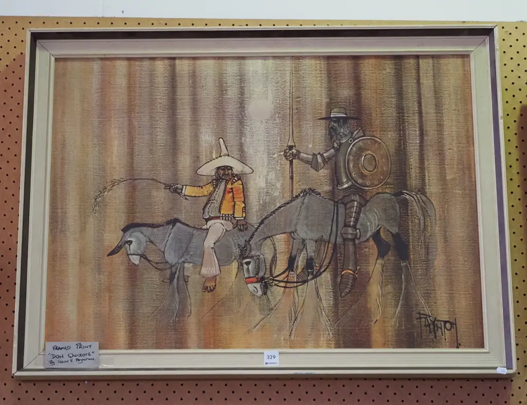 framed Don Quixote print - some warping Image 1++