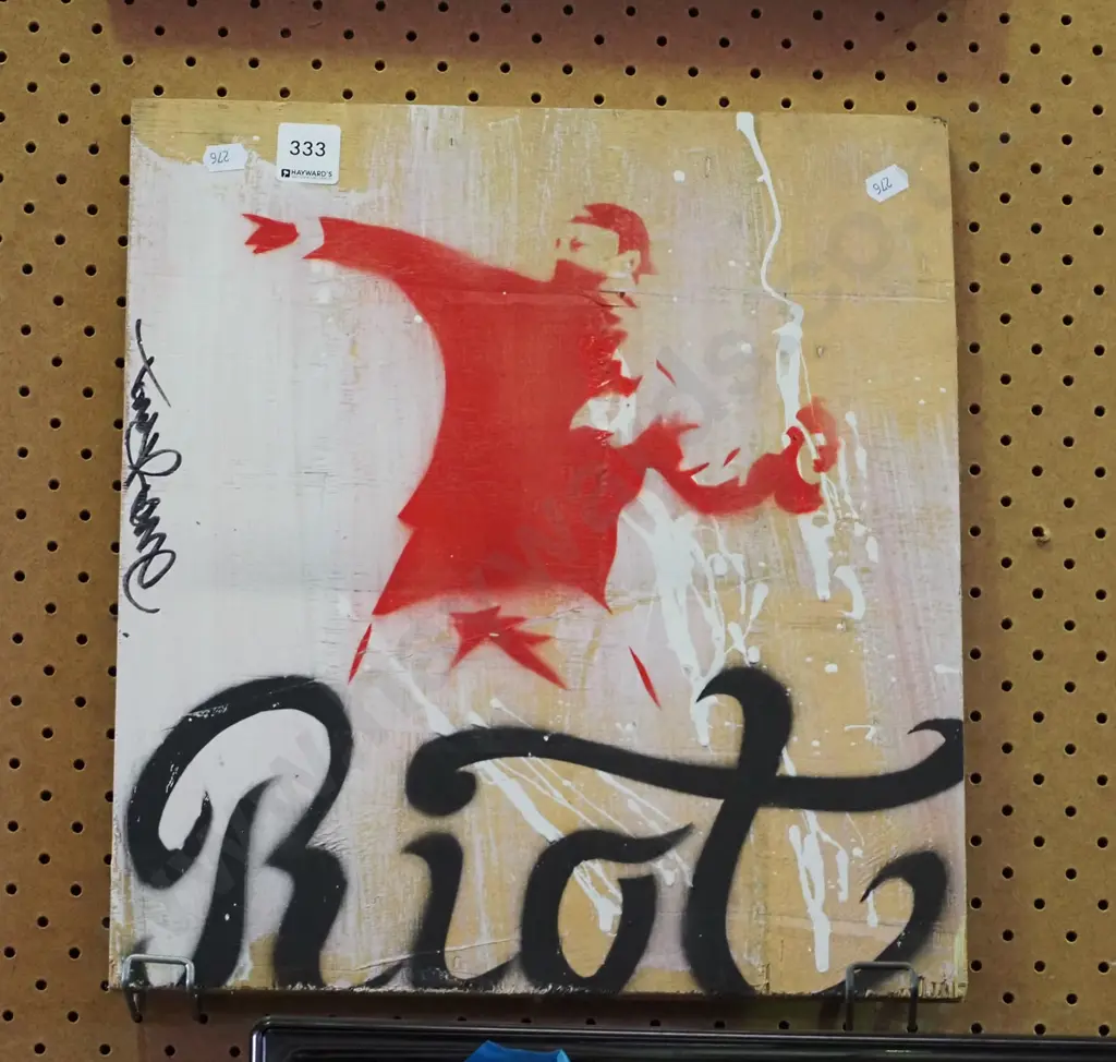 artwork on board - "Riot" street art Image 1++