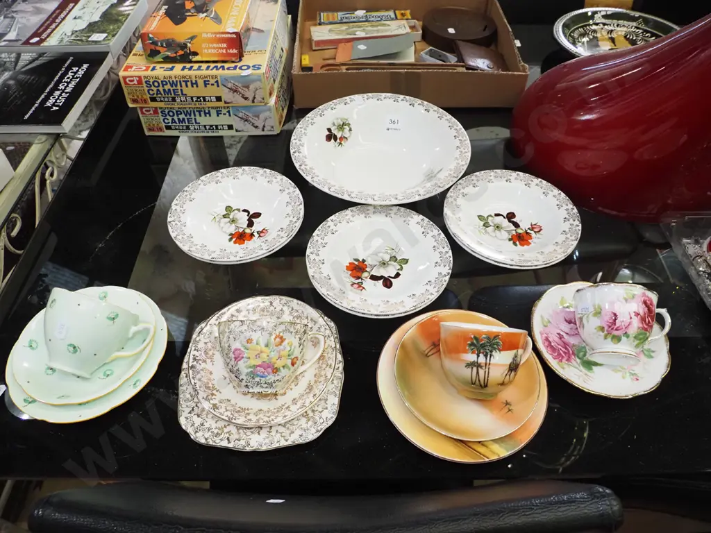 Lord Nelson pottery sweet set, 3 trios, cup & saucer Image 1++