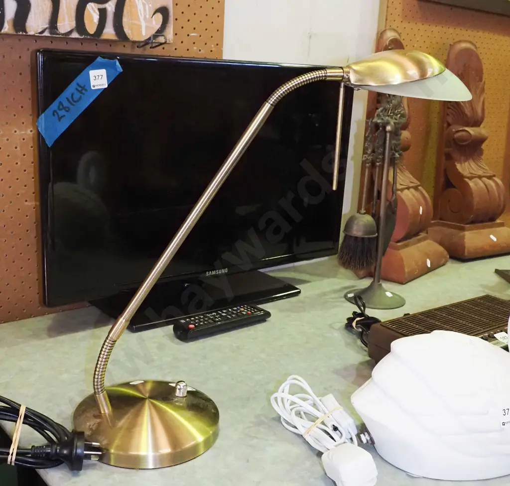 burnished brass desk lamp Image 1++