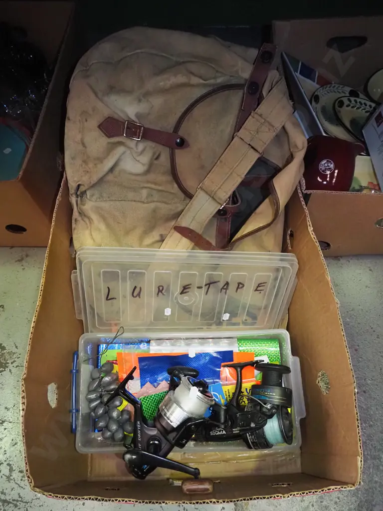 box; fishing bag, tackle, box, reels etc Image 1++