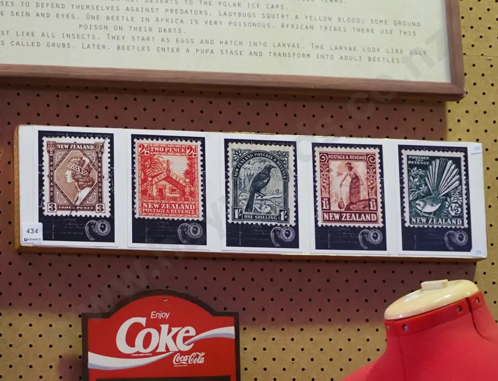 NZ stamp postcards on boxed canvas Image 1++
