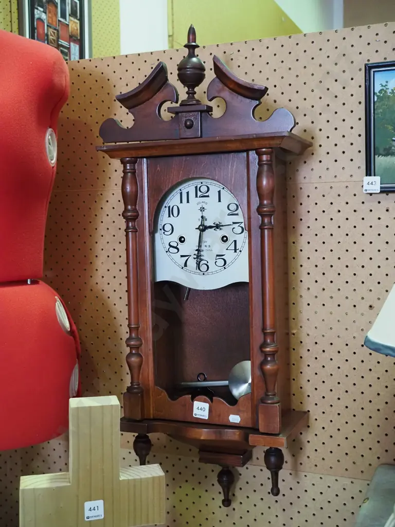 Chinese pendulum wall clock - no glass front Image 1++