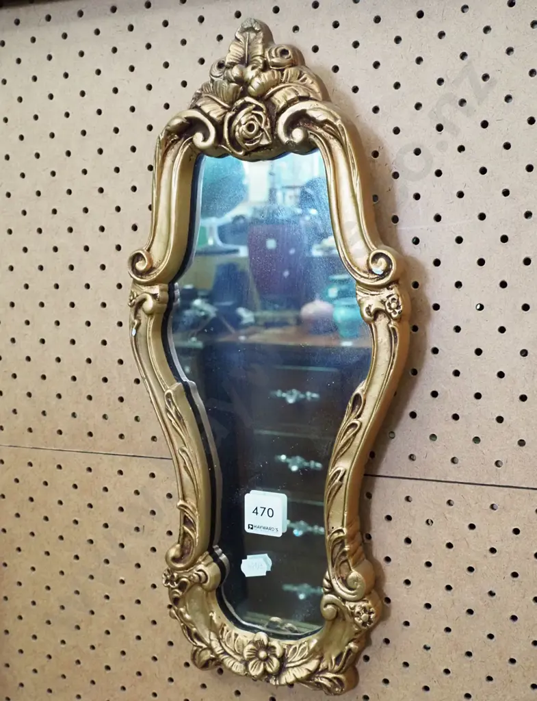 small ornate framed wall mirror H-400 Image 1++