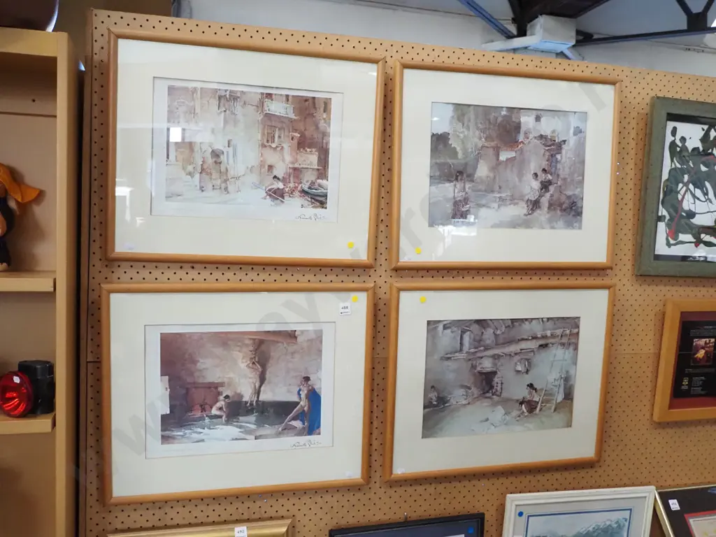 4x framed Russel Flint prints - some warping - yellow dots Image 1++