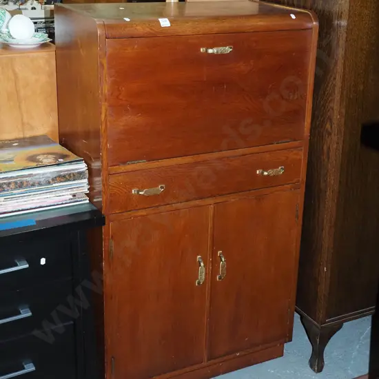 2 door 1 drawer drop front liquor cabinet H-1140 W-660 D-360