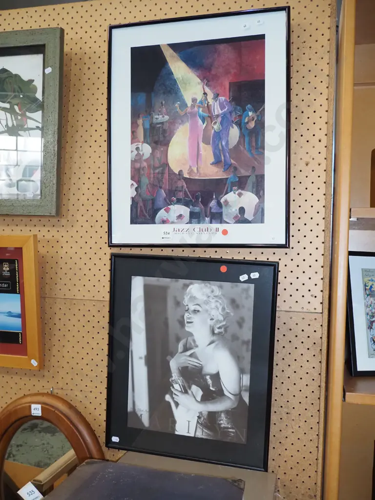 2x framed prints - jazz club, Marilyn Monroe Image 1++