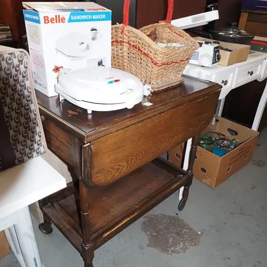oak tea trolley