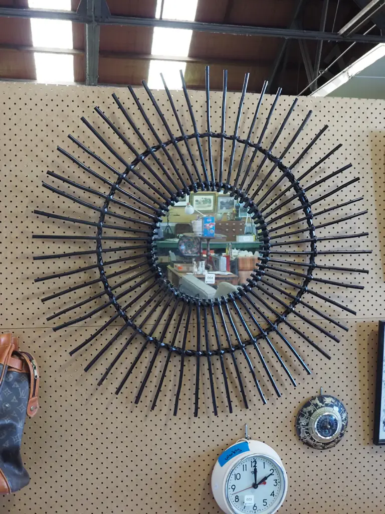 bamboo sunburst wall mirror Image 1++