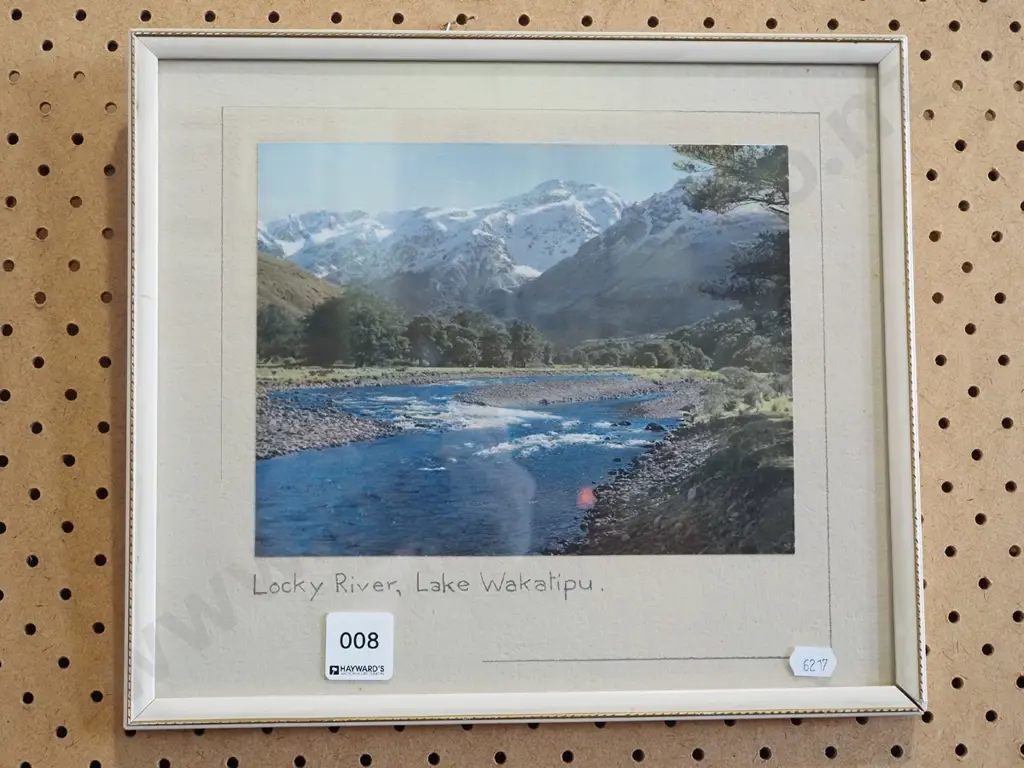 small hand colored photograph - Locky River - Lake Wakatipu Image 1++