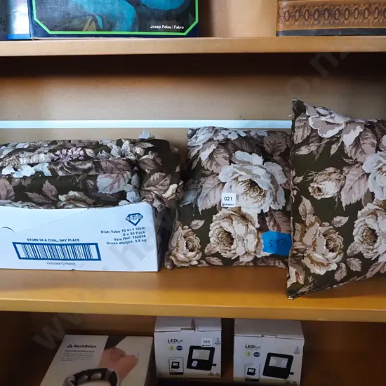 floral fabric, cushions