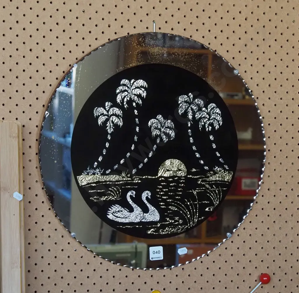 retro gold and silver leaf wall mirror Image 1++