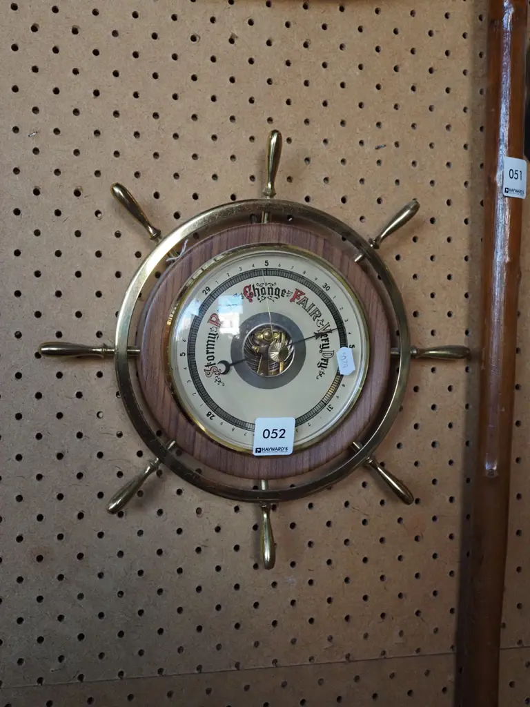 ship's wheel barometer Image 1++