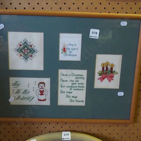 framed Christmas needleworks