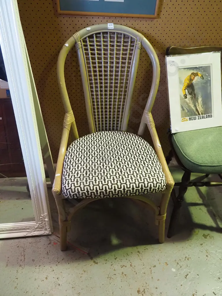 bamboo and upholstered chair Image 1++