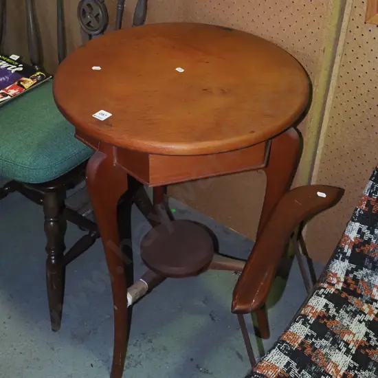 kauri partially restored lamp table - leg needs attention
