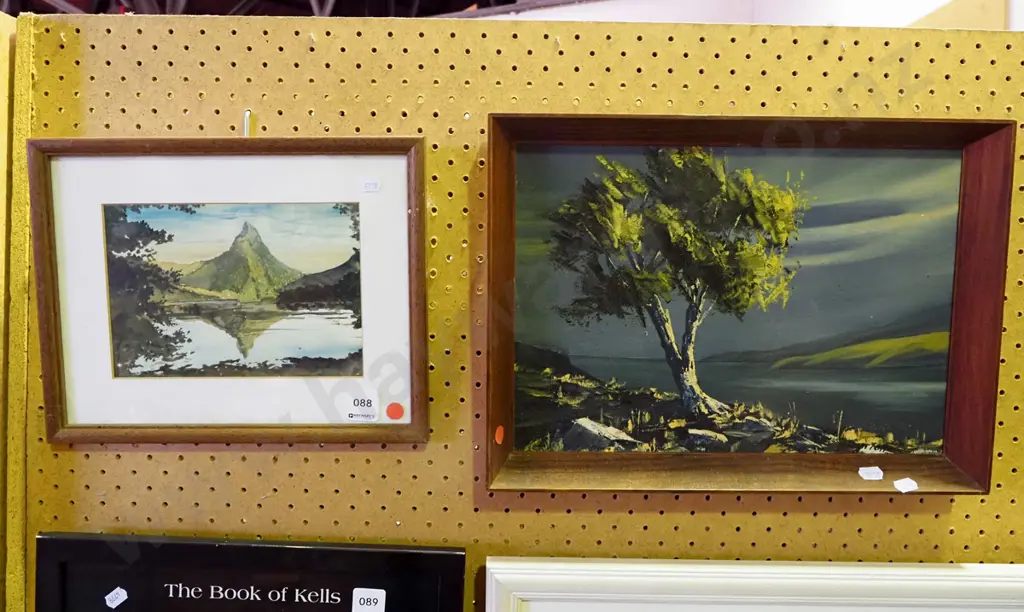 framed watercolour, framed oil - Mitre Peak, tree Image 1++