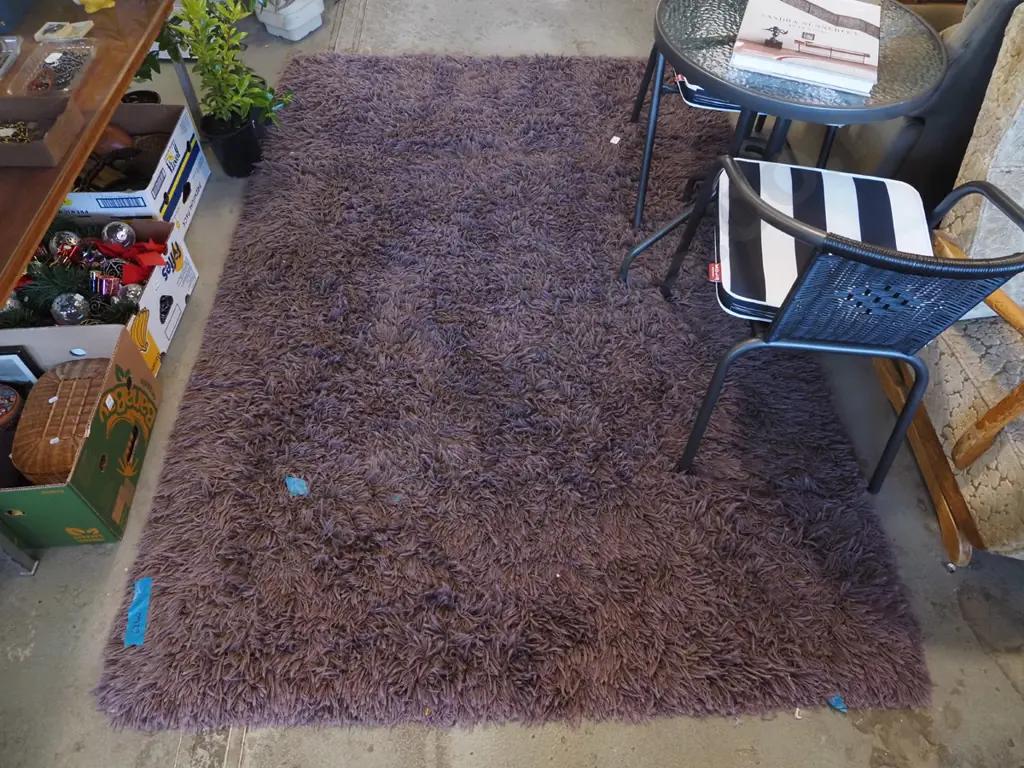 brown tufted acrylic floor mat L-2270 W-1540 Image 1++