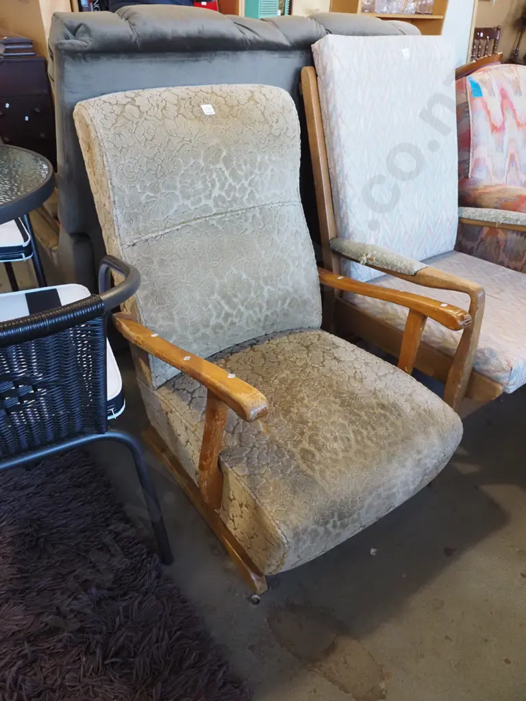 wood and upholstered rocking chair Image 1++