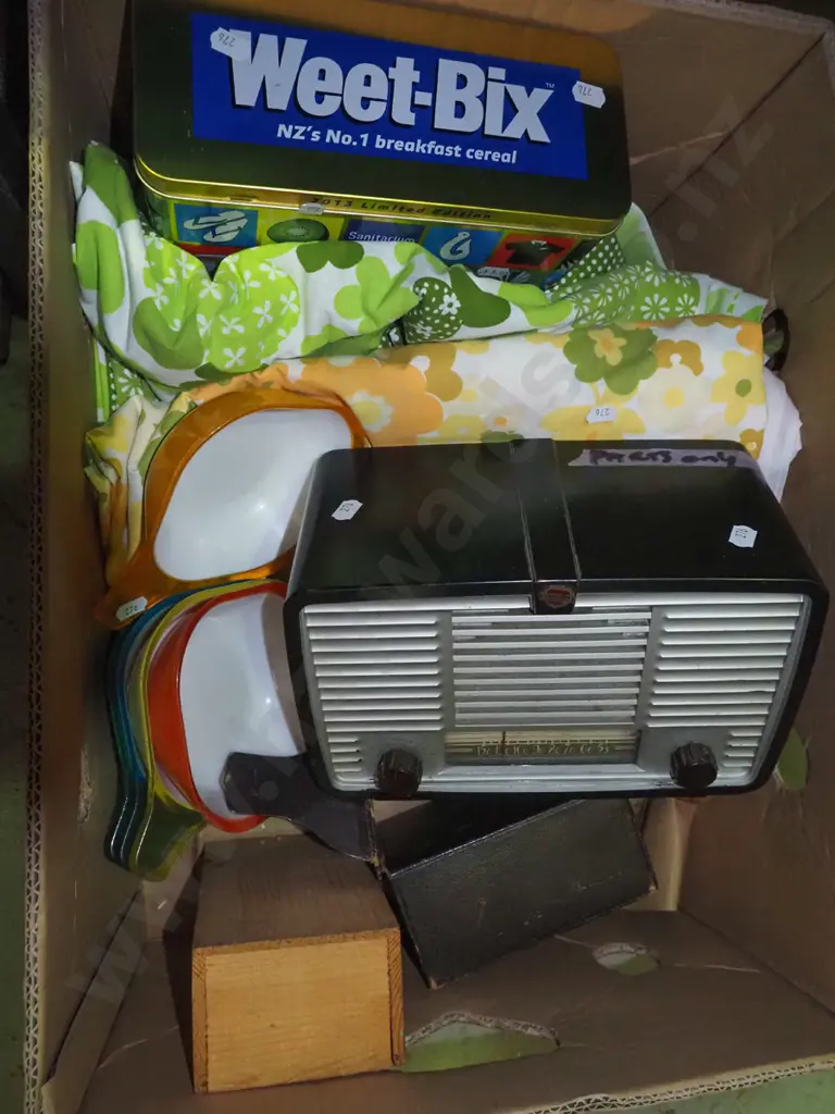 box; fabric, sweet dishes, National radio - parts only, etc Image 1++