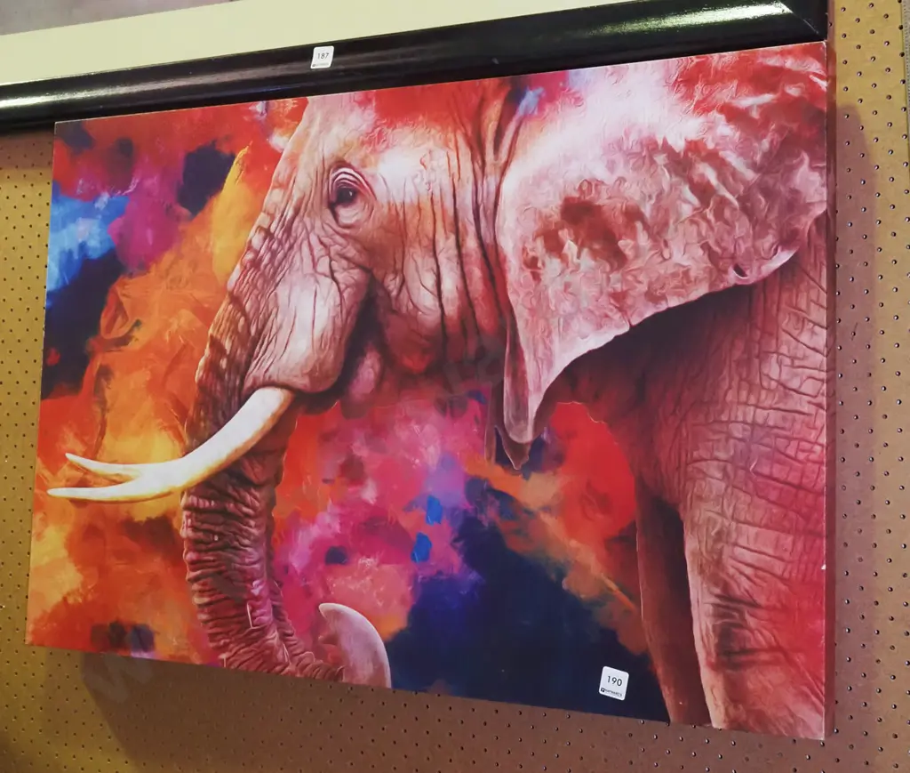print on boxed canvas - elephant Image 1++