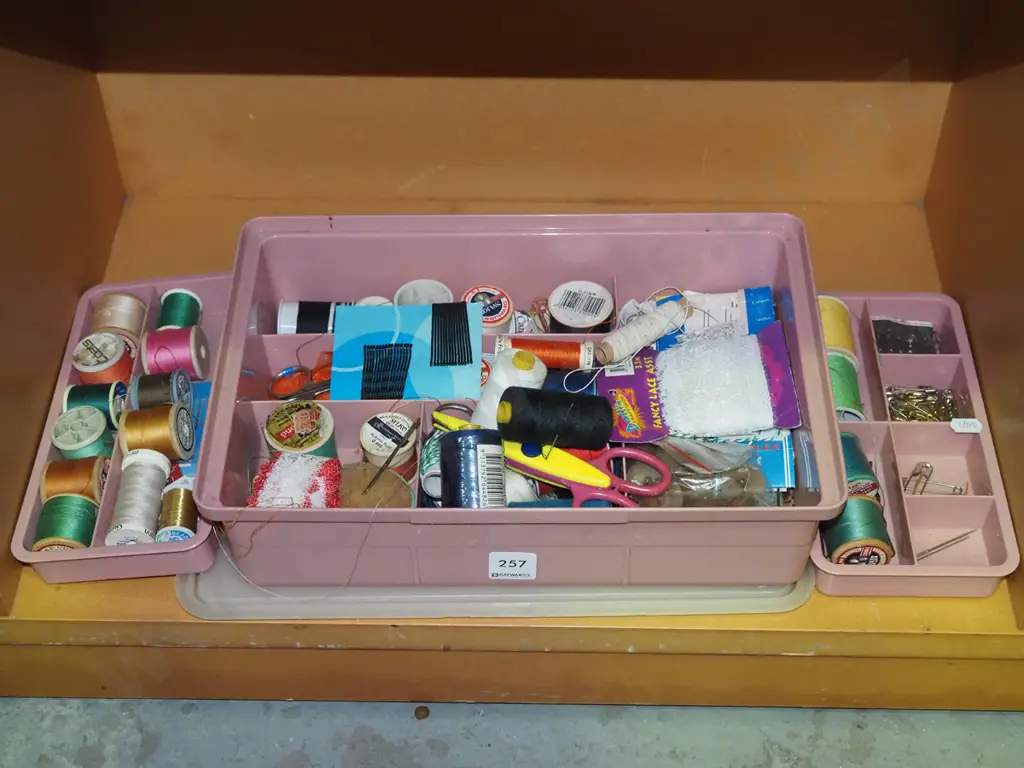 plastic organiser; threads, buttons, pins etc Image 1++