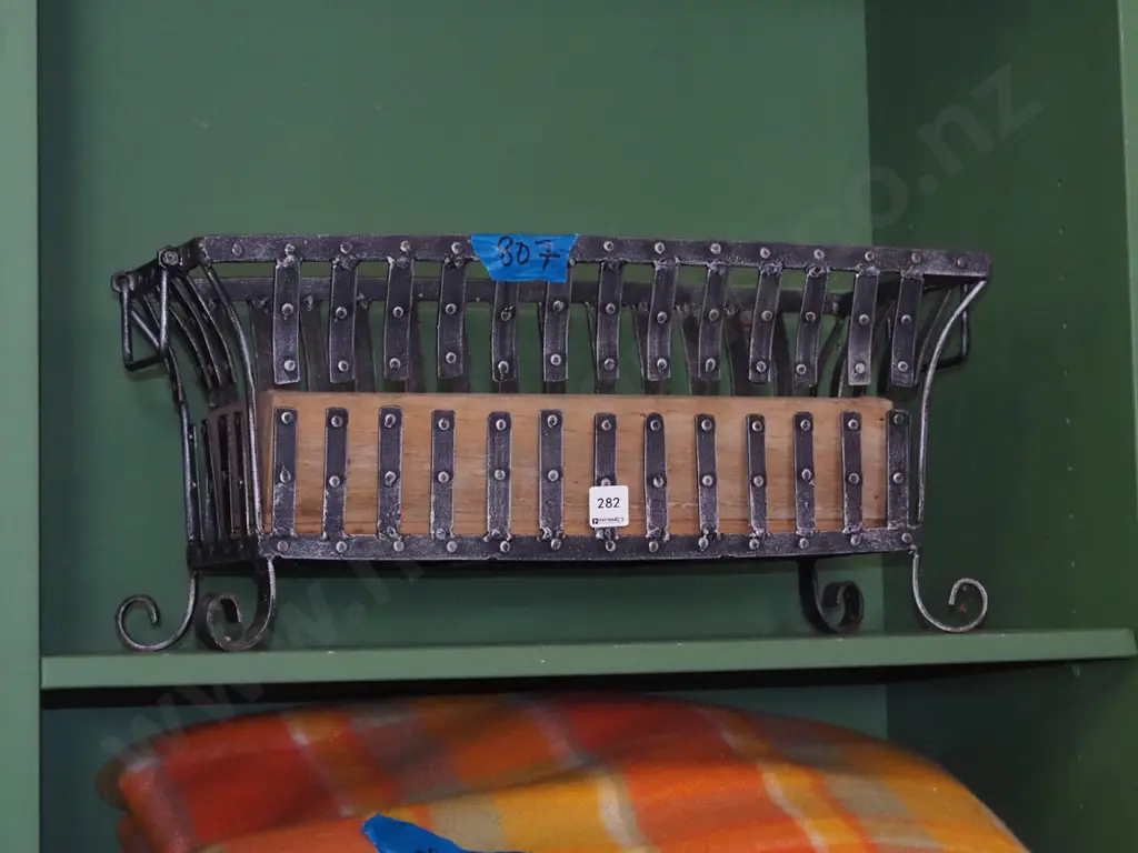 metal and wood trough jardiniere/basket Image 1++