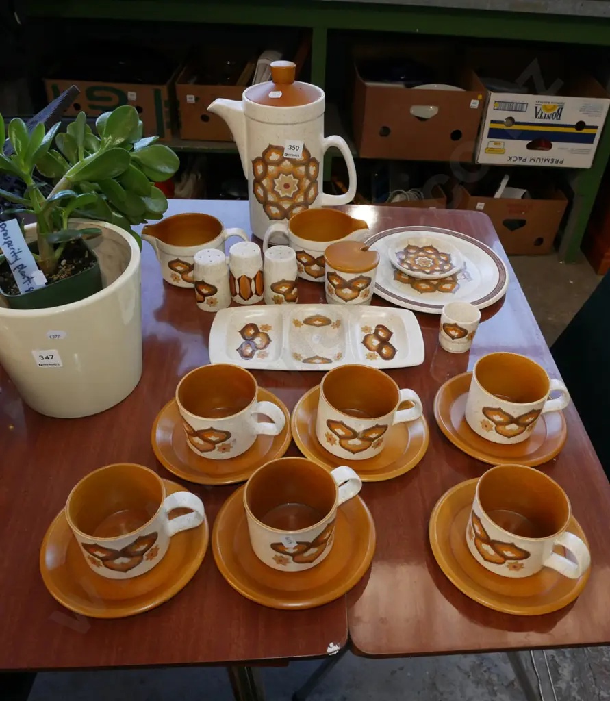 Palissy coffee set, segmented serving tray, plate, pepper shakers etc Image 1++