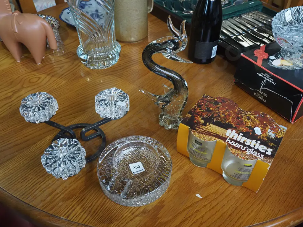 glass figurines, ash tray, crystal tumblers Image 1++