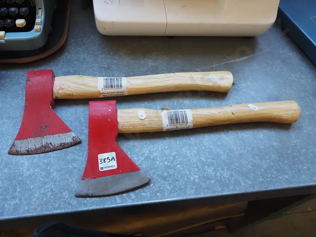 2x small wooden handled hatchets Image 1++