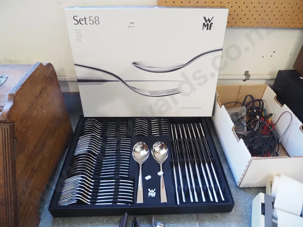 as new 58 piece stainless steel cutlery in original box Image 1++