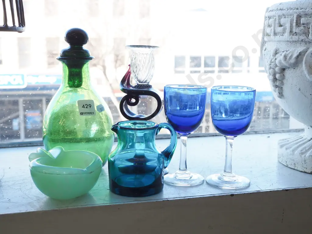 glassware, stopppered bottle, goblets etc Image 1++