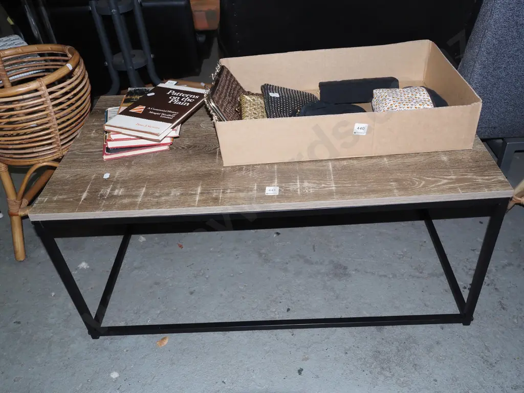 medal and metal faux wood veneer table H-400 D-900 W-500 Image 1++